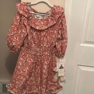 Rare editions paisley off shoulder dress and bow | Tween | 10 new with tag